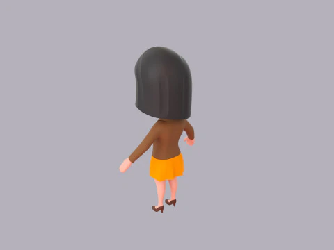Cartoon Female Character Rigged 108 3D Model