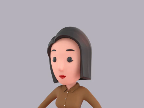 Cartoon Female Character Rigged 108 3D Model