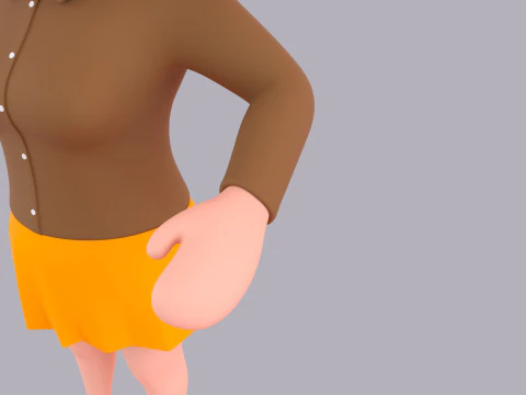 Cartoon Female Character Rigged 108 3D Model