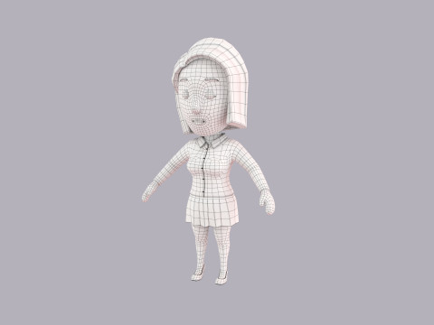 Cartoon Female Character Rigged 108 Modèle 3D