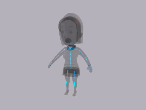 Cartoon Female Character Rigged 108 3D Model