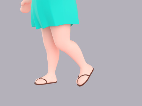Cartoon Female Character Rigged 109 Model 3D
