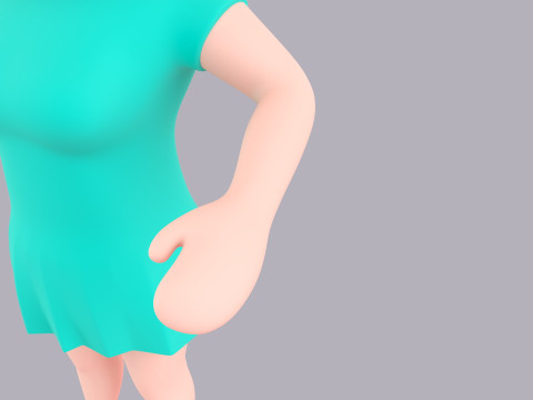 Cartoon Female Character Rigged 109 Model 3D