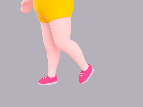 Cartoon Female Character Rigged 110 3D Модель