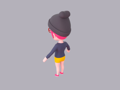 Cartoon Female Character Rigged 110 3D Модель