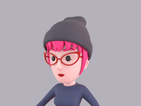 Cartoon Female Character Rigged 110 3D Модель