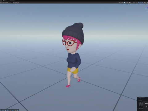 Cartoon Female Character Rigged 110 3D Модель