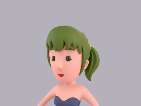 Cartoon Female Character Rigged 111 3D Model