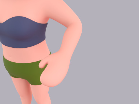 Cartoon Female Character Rigged 111 3D Model