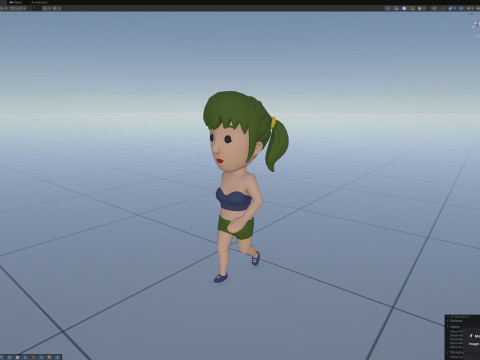 Cartoon Female Character Rigged 111 3D Model