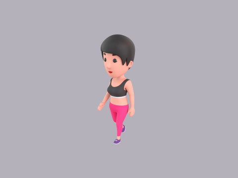 Cartoon Female Character Rigged 112 3D 模型