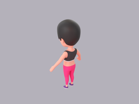 Cartoon Female Character Rigged 112 3D 模型