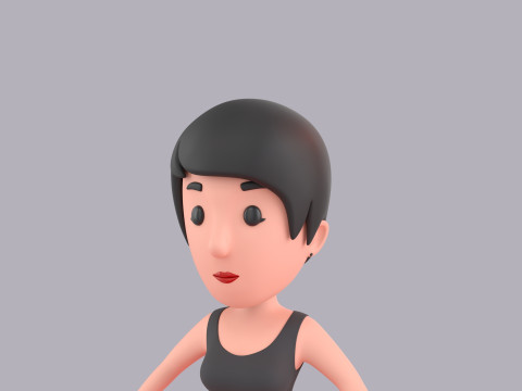 Cartoon Female Character Rigged 112 3D 模型