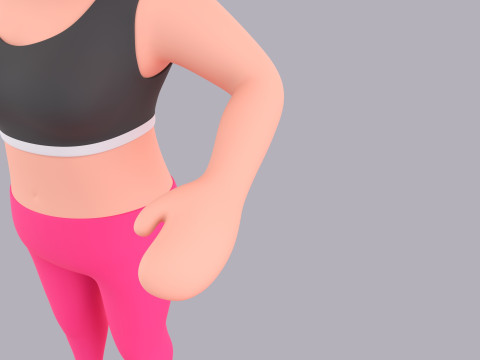 Cartoon Female Character Rigged 112 3D 模型