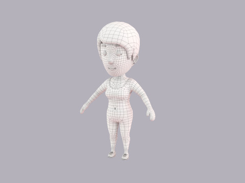 Cartoon Female Character Rigged 112 3D 模型