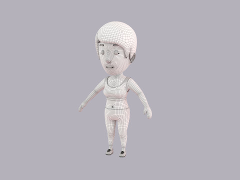 Cartoon Female Character Rigged 112 3D 模型