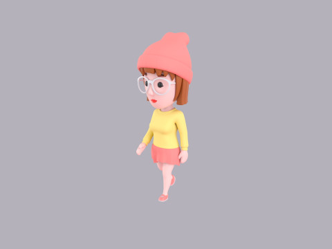 Cartoon Female Character Rigged 113 3D मॉडल