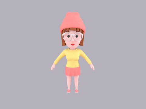 Cartoon Female Character Rigged 113 3D मॉडल