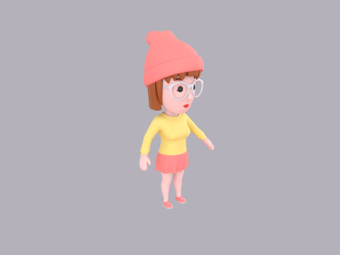 Cartoon Female Character Rigged 113 3D मॉडल