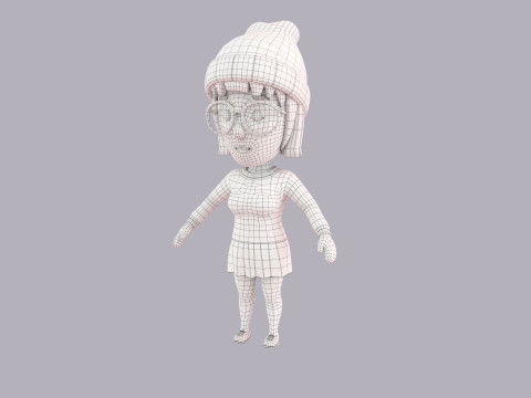 Cartoon Female Character Rigged 113 3D मॉडल