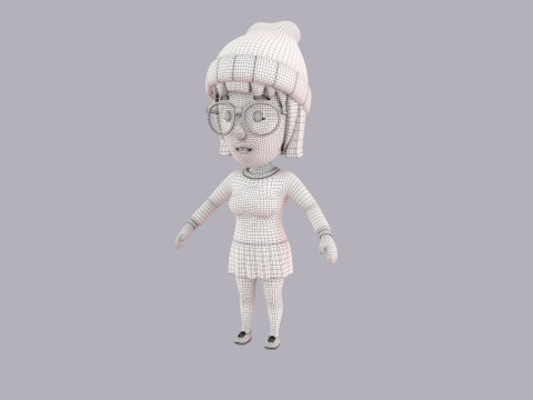 Cartoon Female Character Rigged 113 3D मॉडल