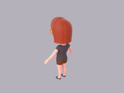 Cartoon Female Character Rigged 114 3D Model
