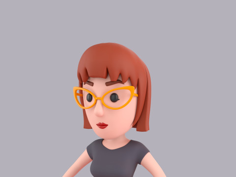 Cartoon Female Character Rigged 114 3D Модель