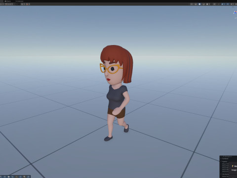 Cartoon Female Character Rigged 114 3D Модель