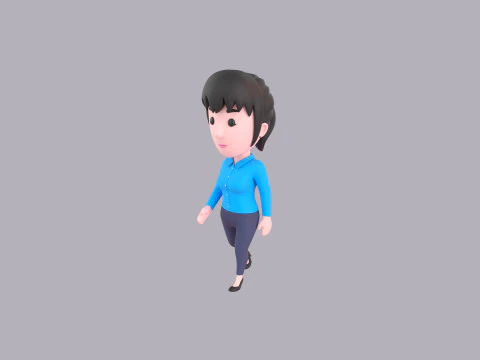 Cartoon Female Character Rigged 115 3D Model