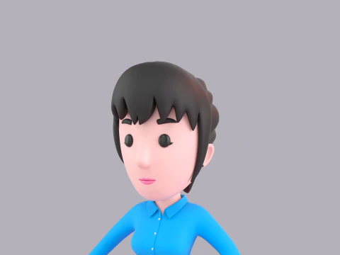 Cartoon Female Character Rigged 115 3D Model