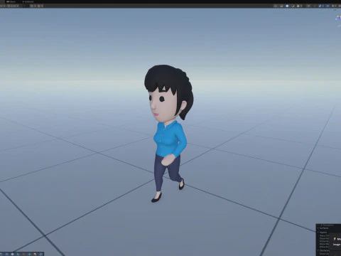 Cartoon Female Character Rigged 115 3D Model