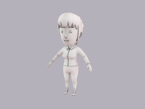 Cartoon Female Character Rigged 115 Model 3D