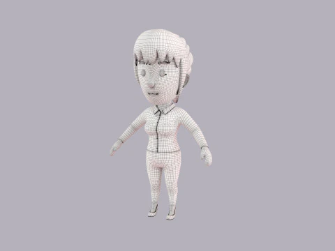 Cartoon Female Character Rigged 115 3D Model