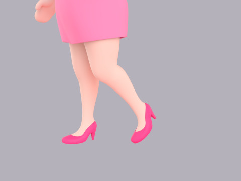 Cartoon Female Character Rigged 116 3D Model
