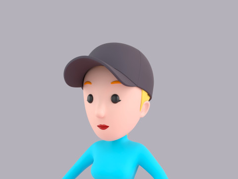 Cartoon Female Character Rigged 116 3D Model