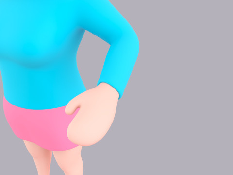 Cartoon Female Character Rigged 116 3D Model