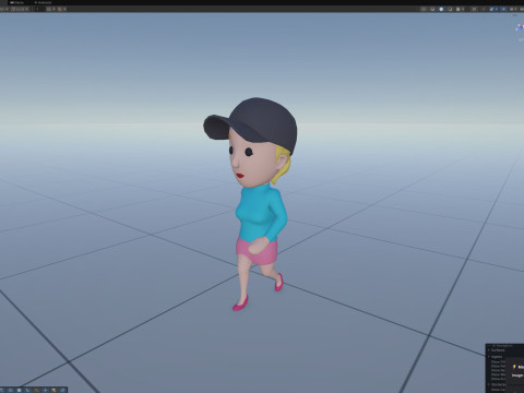 Cartoon Female Character Rigged 116 3D Model