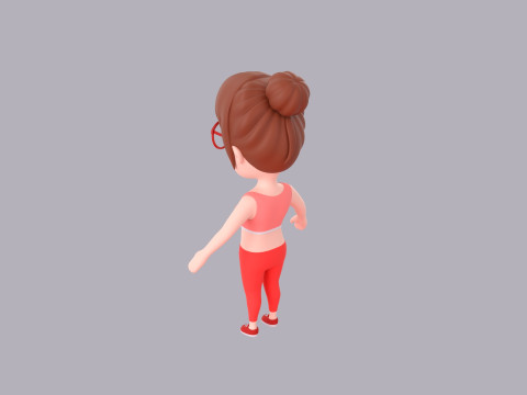 Cartoon Female Character Rigged 117 Model 3D