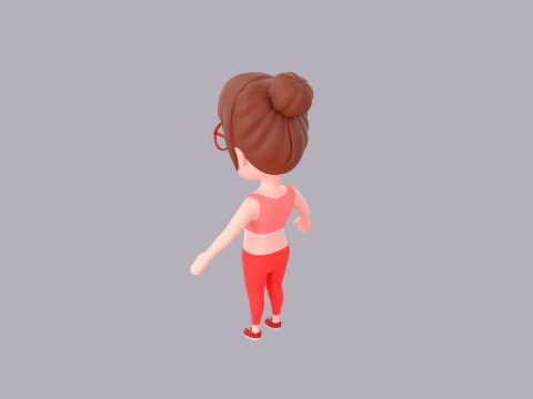 Cartoon Female Character Rigged 117 3D Model