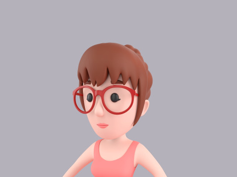 Cartoon Female Character Rigged 117 Model 3D