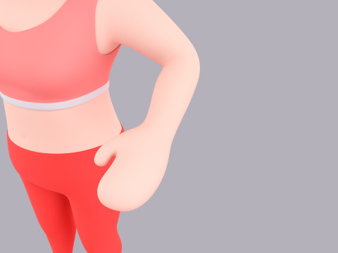 Cartoon Female Character Rigged 117 Model 3D