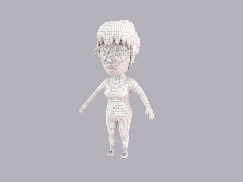 Cartoon Female Character Rigged 117 Model 3D