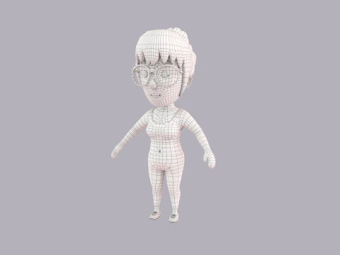 Cartoon Female Character Rigged 117 3D Model