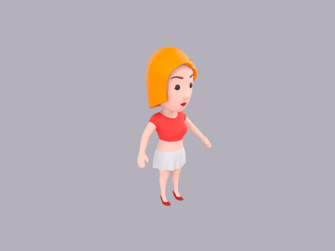 Cartoon Female Character Rigged 118 Modelo 3D