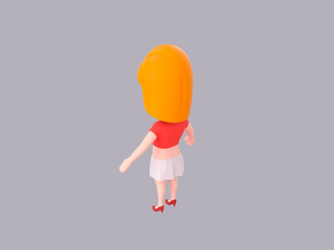 Cartoon Female Character Rigged 118 Modelo 3D