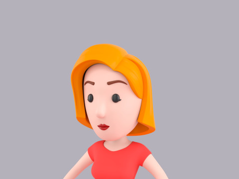 Cartoon Female Character Rigged 118 Modelo 3D