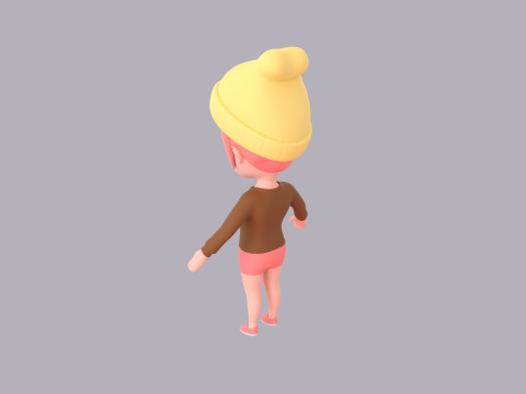 Cartoon Female Character Rigged 119 Modèle 3D