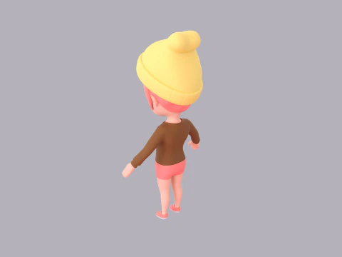 Cartoon Female Character Rigged 119 3D Model
