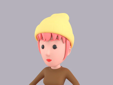 Cartoon Female Character Rigged 119 3D Model