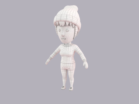 Cartoon Female Character Rigged 119 Modèle 3D